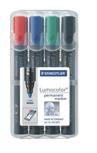 STAEDTLER "Lumocolor 352" alkoholos marker 2 mm kúpos 4 különböző szín (352 WP4)